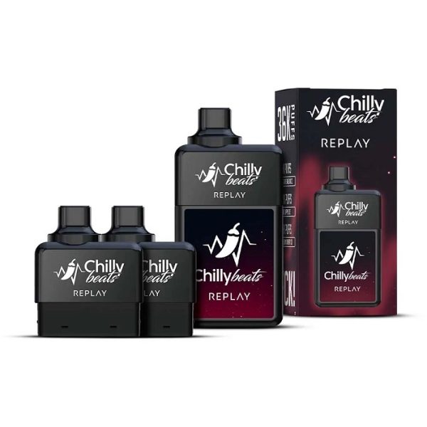 POD DESCARTÁVEL REPLAY 36K PUFFS – BRAIN F / DOUBLE M / BLUE RASP – CHILLY BEATS