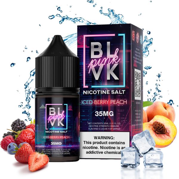 LÍQUIDO NICSALT ICED BERRY PEACH PINK - BLVK PINK