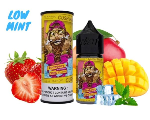 LÍQUIDO NICSALT CUSH MAN MANGO STRAWBERRY - NASTY LOW MINT - Imagem 2
