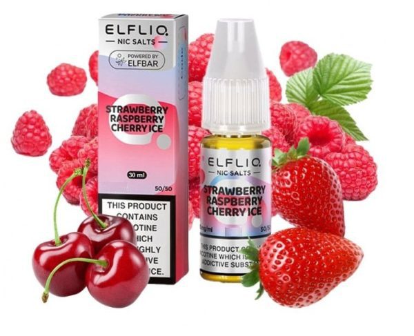 LÍQUIDO STRAWBERRY RASP CHERRY - ELFLIQ NICSALT - ELFBAR - Imagem 2