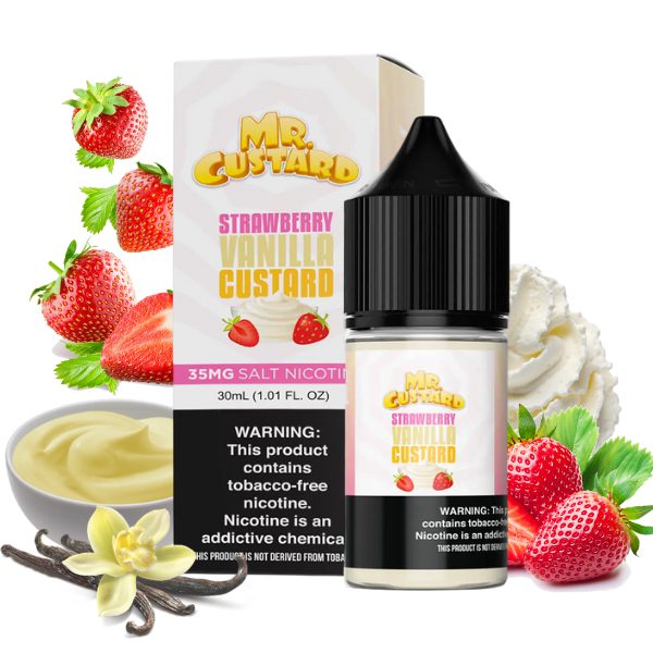 LÍQUIDO NICSALT STRAWBERRY VANILLA CUSTARD - MR CUSTARD