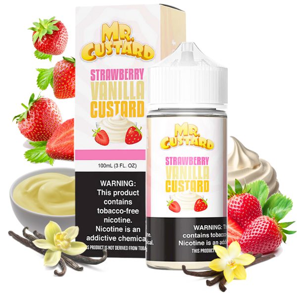 LÍQUIDO FREEBASE STRAWBERRY VANILLA CUSTARD - MR CUSTARD