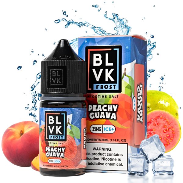 LÍQUIDO NICSALT PEACHY GUAVA - BLVK FROST