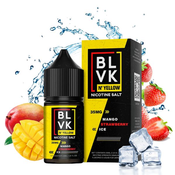 LÍQUIDO NICSALT MANGO STRAWBERRY ICE - BLVK YELLOW