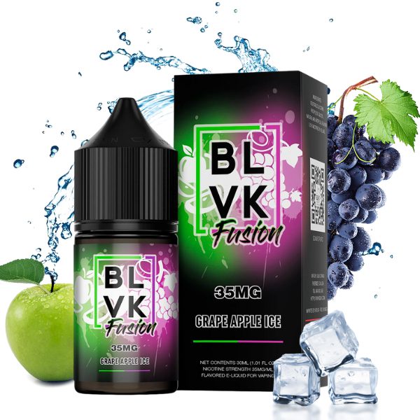 LÍQUIDO NICSALT GRAPE APPLE ICE - BLVK FUSION