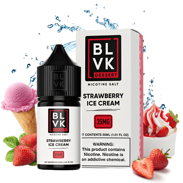 LÍQUIDO NICSALT STRAWBERRY ICE CREAM - BLVK DESSERT
