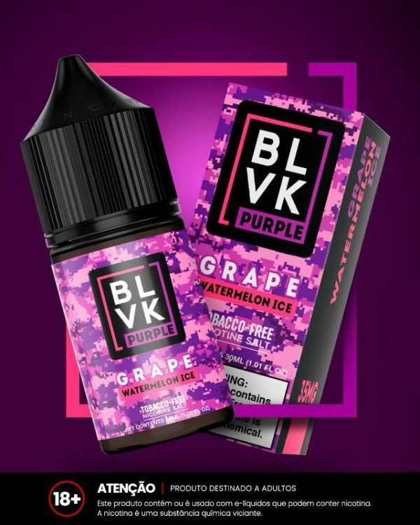 LÍQUIDO NICSALT GRAPE WATERMELON ICE - BLVK PURPLE - Imagem 4