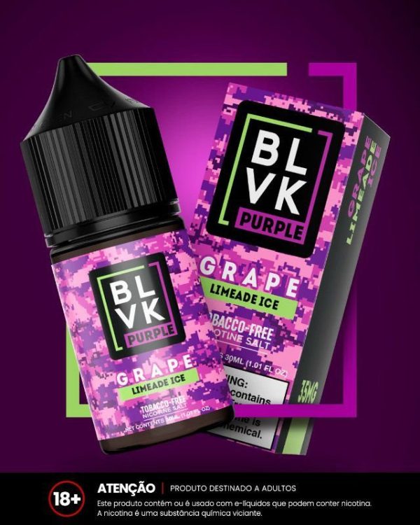 LÍQUIDO NICSALT GRAPE LIMEADE ICE - BLVK PURPLE - Imagem 4