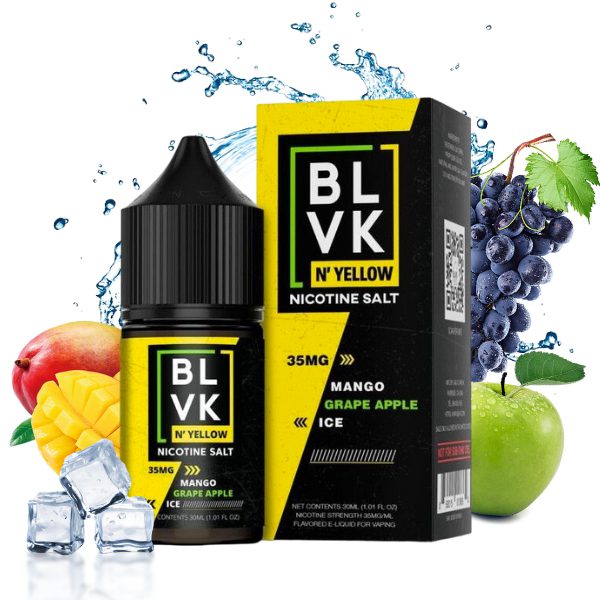 LÍQUIDO NICSALT MANGO GRAPE APPLE ICE - BLVK YELLOW