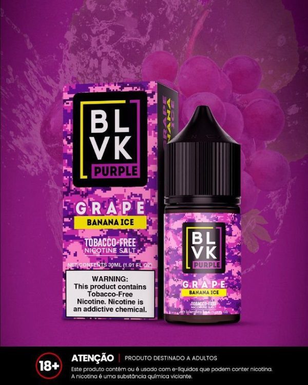 LÍQUIDO NICSALT GRAPE BANANA ICE - BLVK PURPLE - Imagem 4