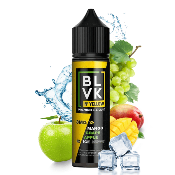 LÍQUIDO FREEBASE MANGO GRAPE APPLE ICE - BLVK YELLOW