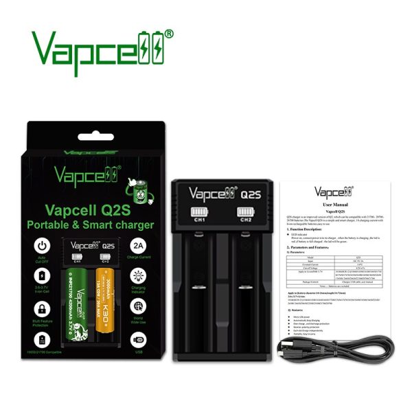 CARREGADOR Q2S PORTABLE & SMART CHARGER - VAPCELL - Imagem 5