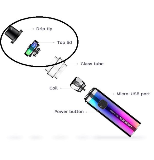 TOP LID + DRIP TIP PARA SKY SOLO PLUS – VAPORESSO - Imagem 3