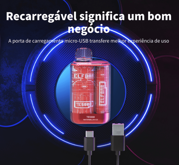 POD DESCARTAVEL TE5000 5% 5K PUFFS - ELFBAR - Imagem 4