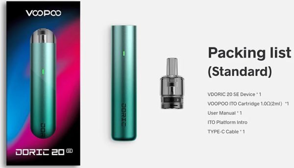 KIT POD SYSTEM DORIC 20 SE 12W 1200MAH - VOOPOO - Imagem 7