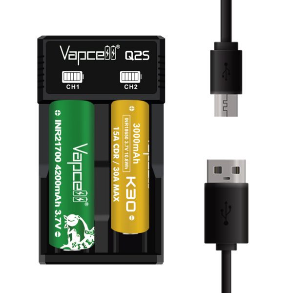 CARREGADOR Q2S PORTABLE & SMART CHARGER - VAPCELL
