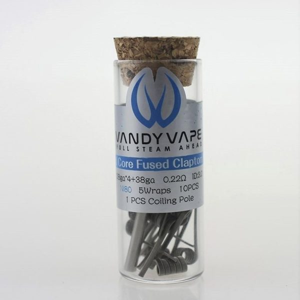 RESISTÊNCIAS PRONTAS C/ 10 UNIDADES QUAD CORE FUSED CLAPTON COIL - VANDY VAPE