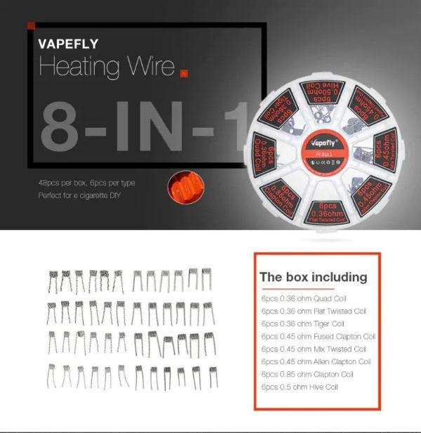 Kit 48 coil PREBUILT COIL 8 IN 1 - VAPEFLY - Imagem 4