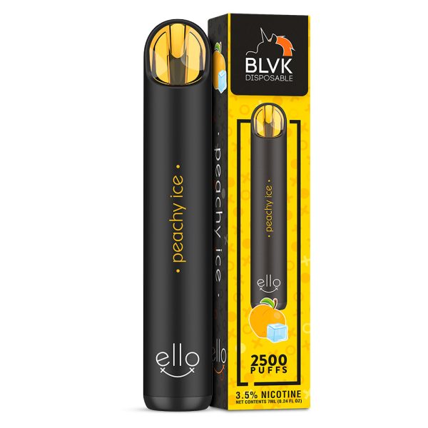 POD DESCARTÁVEL ELLO 2500 PUFFS - PEACHY ICE - 35/50MG - BLVK UNICORN