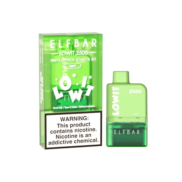 KIT LOWIT 2500 PUFFS POD STARTER ( BATERIA + REFIL ) - ELF BAR - Imagem 3