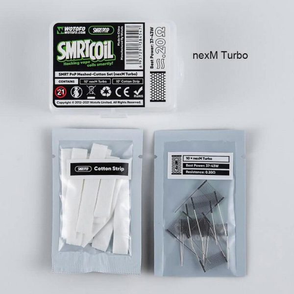 SMRT PNP MESHED-COTTON SET (10pcs/pack) - WOTOFO - Imagem 7