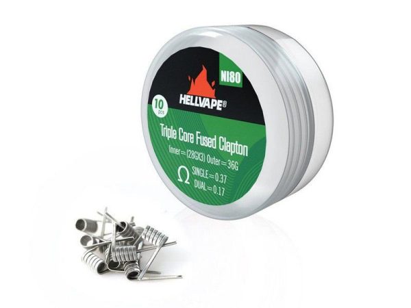 PREBUILT TRIPLE CORE FUSED CLAPTON NI80 - HELLVAPE