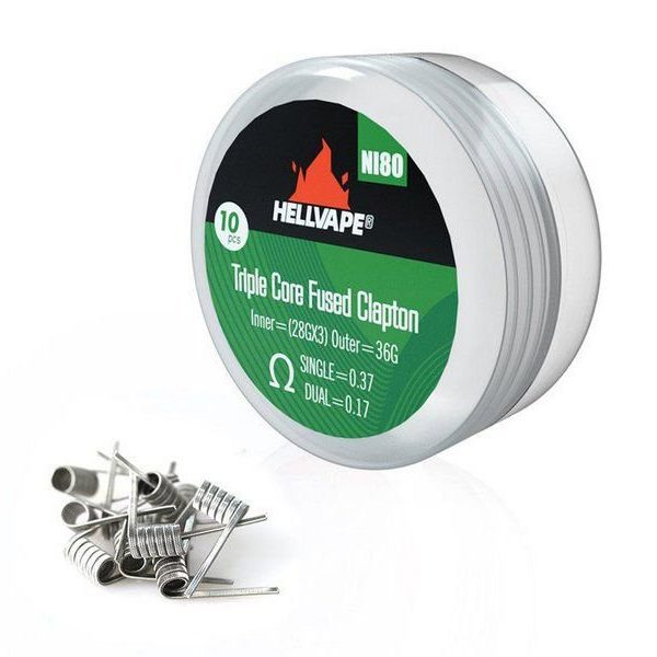 PREBUILT TRIPLE CORE FUSED CLAPTON NI80 - HELLVAPE