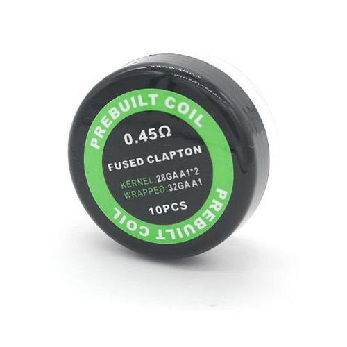 PREBUILT FUSED CLAPTON 0.45Ω PACK COM 10 - COIL'S PREBUILT COIL