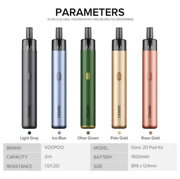 KIT POD SYSTEM DORIC 20 18W 1500MAH - VOOPOO - Imagem 2