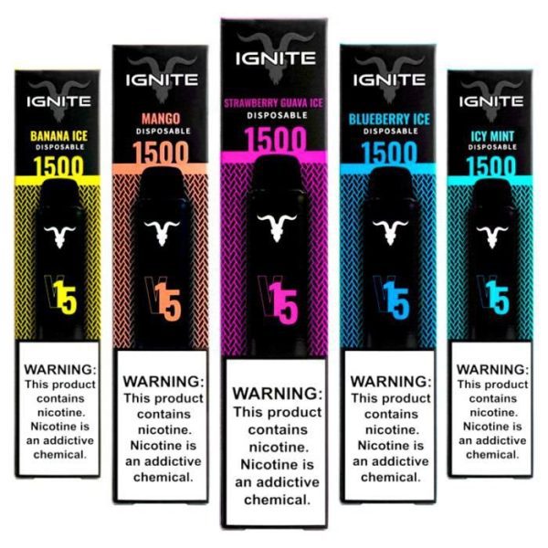 POD DESCARTÁVEL 5% NICSALT IGNITE V15 1500 PUFFS - IGNITE