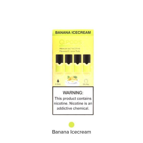 QPODS ( CARTUCHO ) NICSALT C/ LÍQUIDO P/ JUUL BANANA CREAM - QPOD