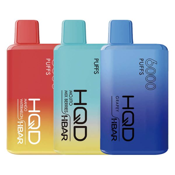 POD DESCARTÁVEL 5% NICSALT HQD HBAR 6000 PUFFS - HQD