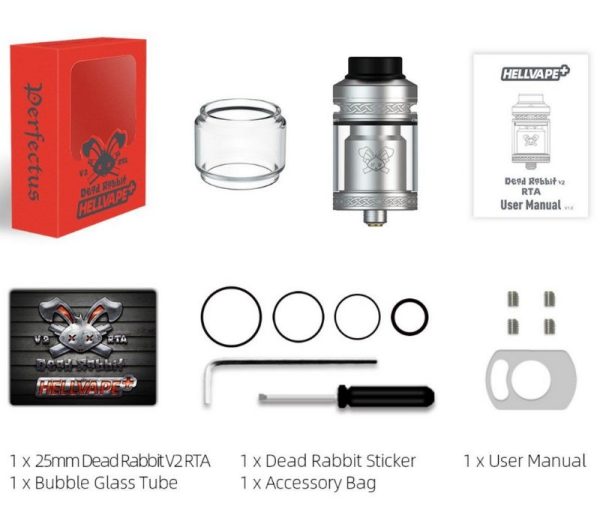 ATOMIZADOR DEAD RABBIT V2 RTA 25MM - HELLVAPE - Imagem 4