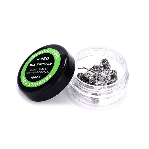 PREBUILT MIX TWISTED 0.45Ω PACK COM 10 - COIL'S PREBUILT COIL