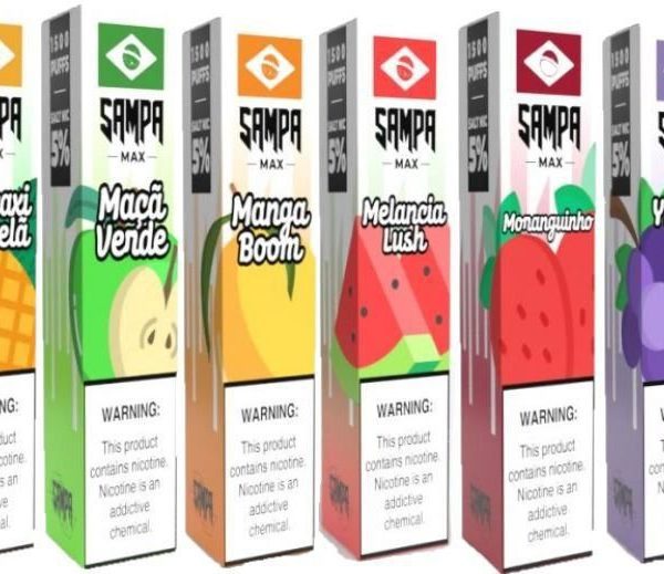 POD DESCARTÁVEL 5% NICSALT SAMPA MAX 1500 PUFFS - SAMPA BAR
