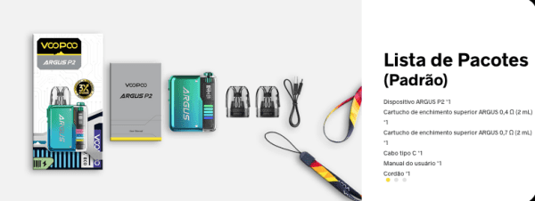 POD SYSTEM ARGUS P2 1100MAH 30W - VOOPOO - Imagem 5