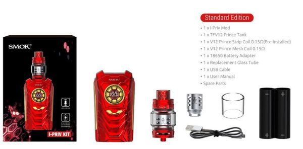 Kit I-Priv 230W Voice Control TC Tank TFV12 Prince + 2 Baterias Samsung 30Q 18650 3.7V 3000mAh - Imagem 3