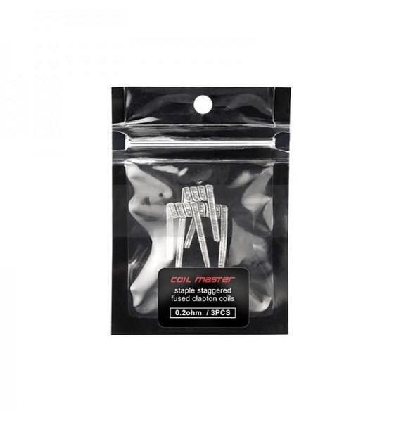 PREBUILT STAPLE STAGGERED FUSED CLAPTON 0.2 OHM C/ 3 PEÇAS - COIL MASTER