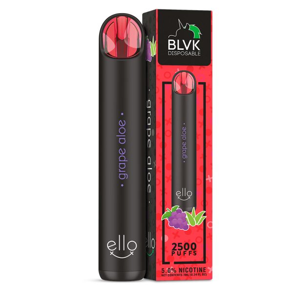 POD DESCARTÁVEL ELLO PLUS 3500 PUFFS - GRAPE ALOE- 35/50MG - BLVK UNICORN