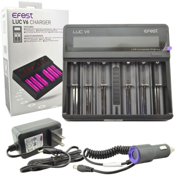 CARREGADOR LUC V6 LCD CHARGER - EFEST
