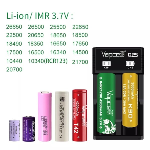 CARREGADOR Q2S PORTABLE & SMART CHARGER - VAPCELL - Imagem 3