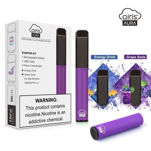 KIT POD STARTER KIT AIRIS AURA 5% NICSALT 1000 PUFFS - AIRISTECH - Imagem 6