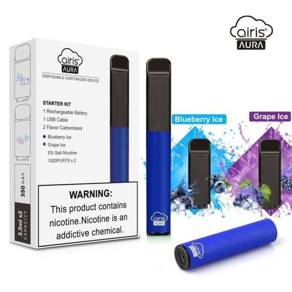 KIT POD STARTER KIT AIRIS AURA 5% NICSALT 1000 PUFFS - AIRISTECH - Imagem 3