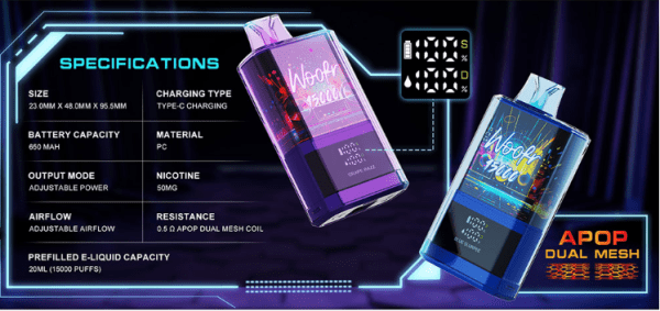 POD DESCARTÁVEL 5% WOOFR 15.000 PUFFS - IJOY - Imagem 4