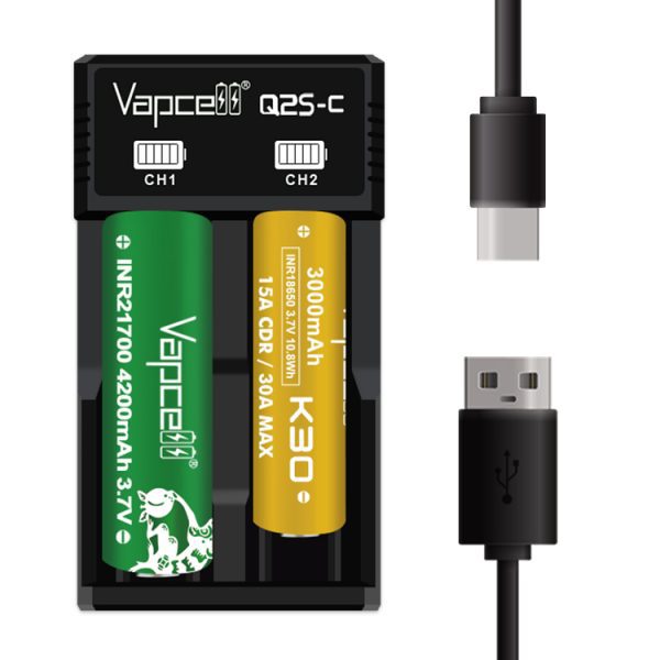 CARREGADOR Q2S-C PORTABLE & SMART CHARGER – VAPCELL - Imagem 3