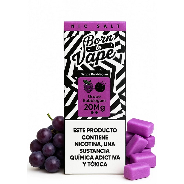 LÍQUIDO GRAPE BUBBLEGUM – NICSALT – BORN TO VAPE